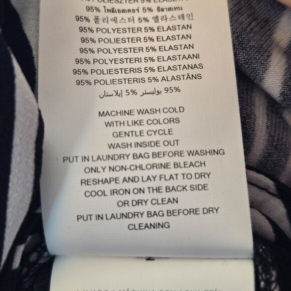 Michael Kors Zebra Print Faux Wrap Midi Dress Petite XL Black White Artsy NWT - Picture 14 of 14